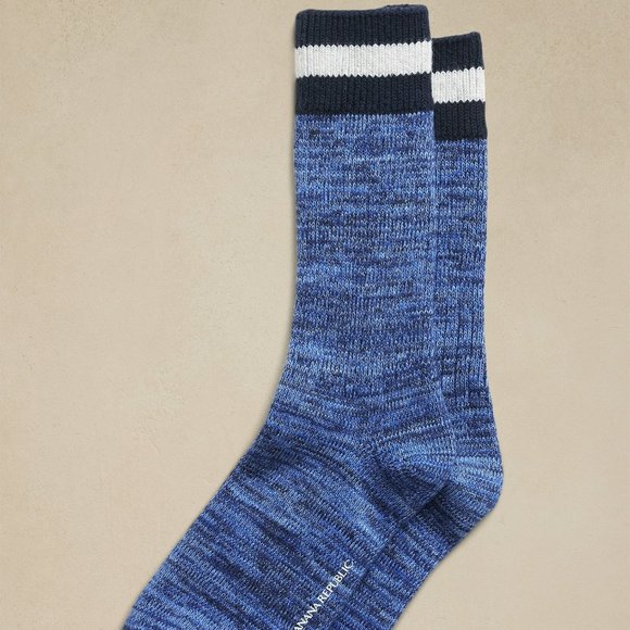 Banana Republic Blue Melange Boot Sock - Picture 1 of 4
